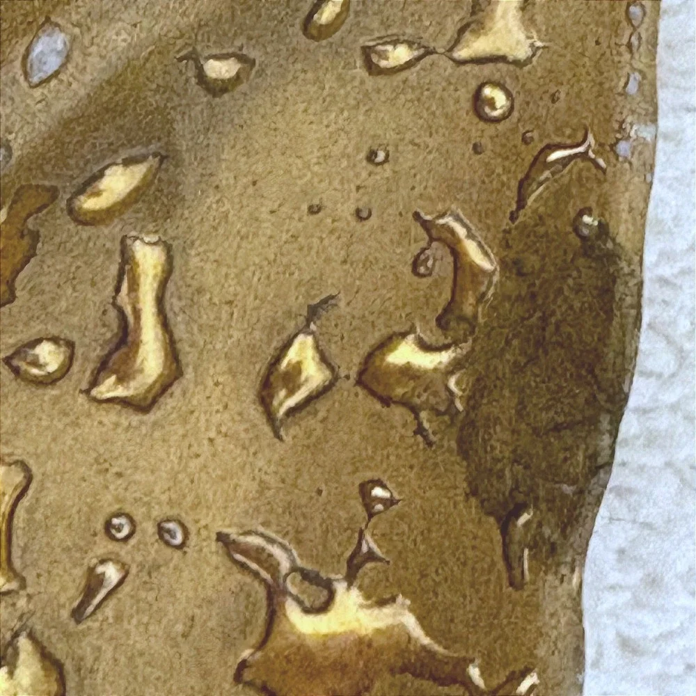 Vintage 22K Weeping Bright‎ Gold Leaf Trinket Dish Hand Decorated USA Ceramic